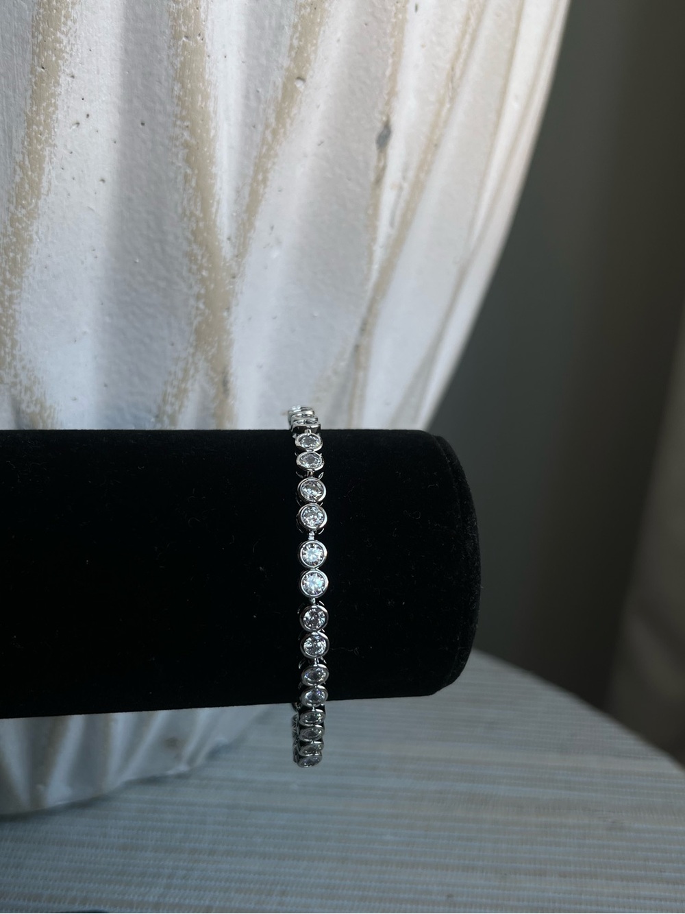 Silver round Crystal Tennis Bracelet